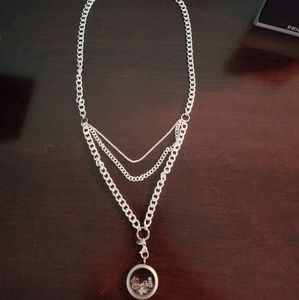 Origami owl multi-layered chain silver